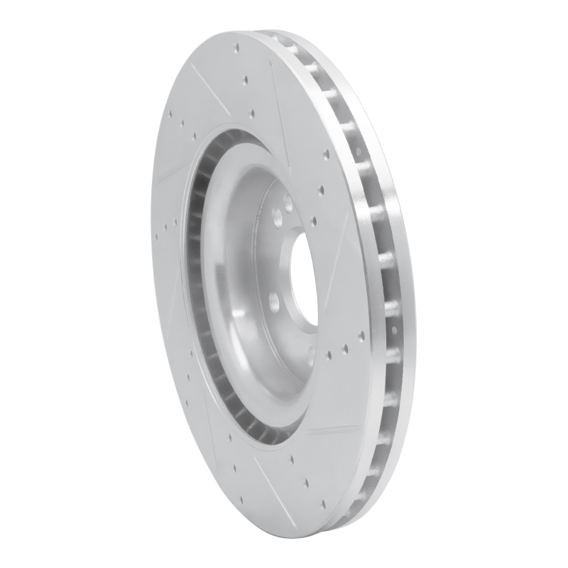 Mercedes-Benz GLE300D Brake Rotor (1) - Front Left - R1 Concepts - Drilled & Slotted - Silver - `12-`19
